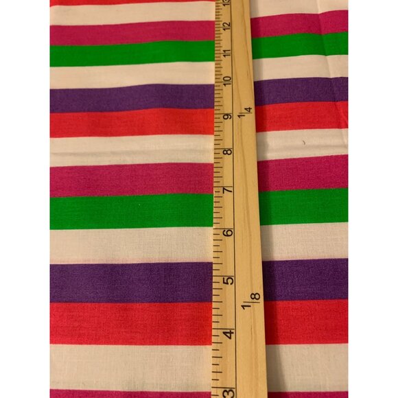 Vibrant Striped Cotton Fabric 1/2 Yard 42" Wide For Crafts Sewing - Picture 4 of 5